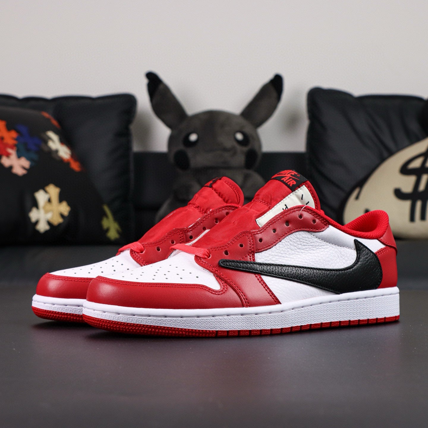 Travis Scott x Air Jordan 1 Low OG White and Red