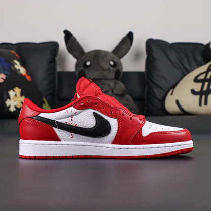 Travis Scott x Air Jordan 1 Low OG White and Red